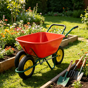 Chariot de chantier à deux roues WB4511P, chariot robuste <span class=keywords><strong>pour</strong></span> les constructeurs, capacité de charge de 150 kg, <span class=keywords><strong>pour</strong></span> travaux agricoles, aménagement paysager et chantiers de construction - Product Image 1
