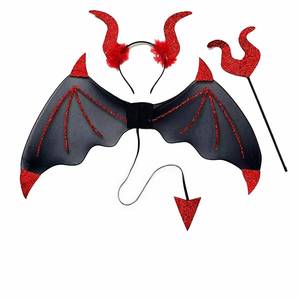 Conjunto de Accesorios de Disfraz para Mujer Adulta, Accesorios de Vampiro, Cuernos de Diablo, Alas, Horquilla, 3 Piezas, Decoraciones para Fiesta de Halloween - Product Image 4