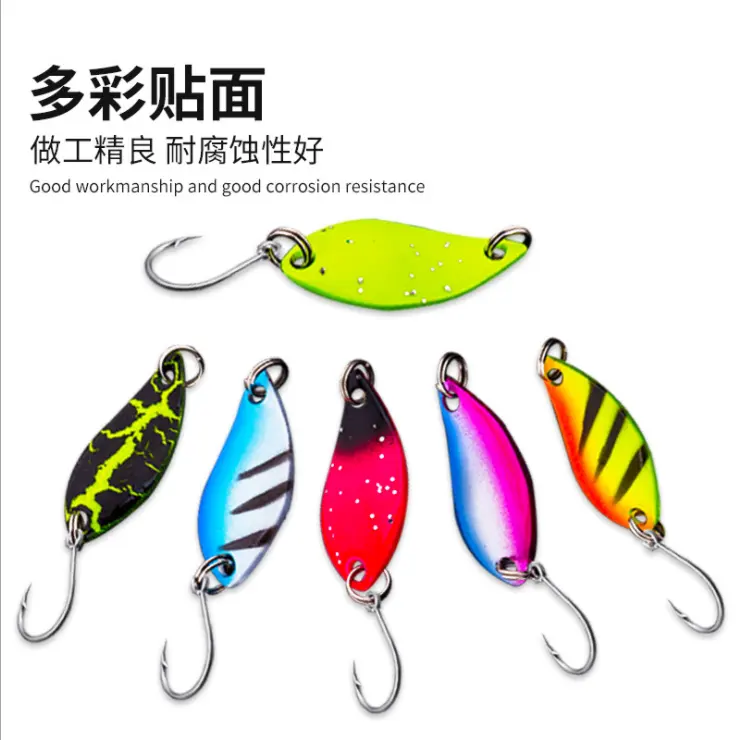 Copper metal spoon two-side color Fishing Tackle Artificial bait fishing bait fishing trout bass Pike spoon lure