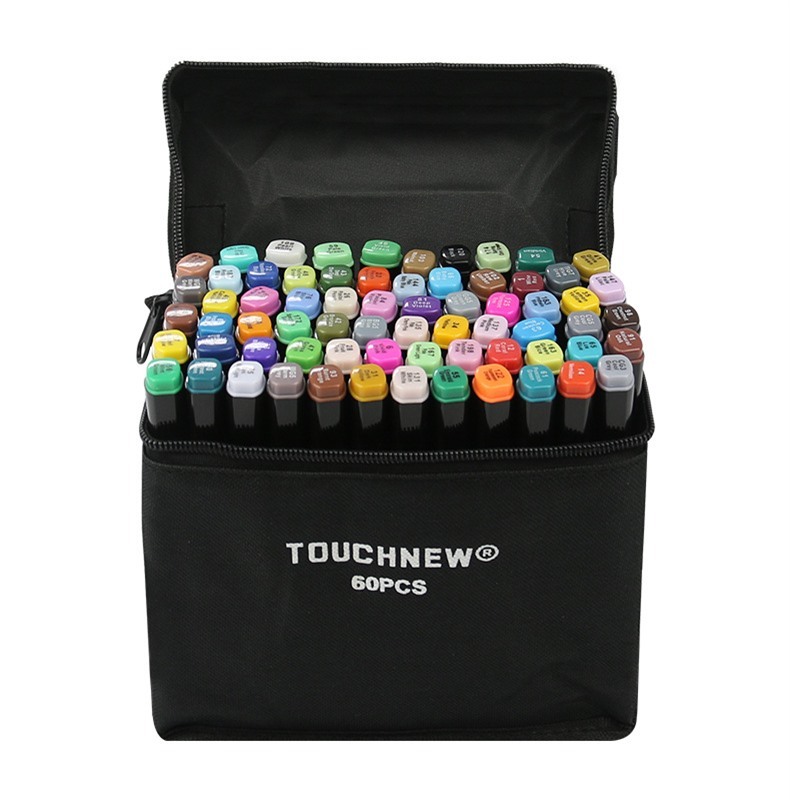 Guangna Dual Tip Round Toe Brush Pen Set Alcohol-Based Ink Markers for Artist Sketching and Art Drawing 6mm Paper 164 Colors