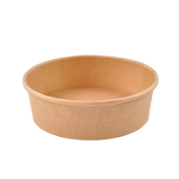 Vente en gros 500ml 750ml 1000ml Bols à soupe en papier kraft jetables étanches Bol rond en papier kraft pour nouilles Bol à salade
