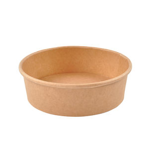 Commercio all'ingrosso 500ml 750ml 1000ml monouso in carta Kraft impermeabile ciotole per zuppa di pasta in carta Kraft ciotola rotonda insalatiera - Product Image 3