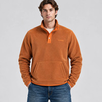 Sweat-shirts décontractés d'hiver personnalisés pour hommes en grandes tailles, faible MOQ, OEM, col boutonné 4/1, en micro polaire, abordables