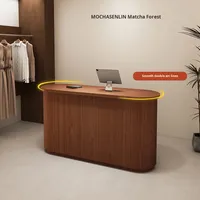 Bureau de réception moderne vintage en forme d'arc pour les entreprises commerciales Comptoir de bar Caissier Présentoir de vêtements