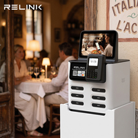 Dernier modèle 2026 Relink Kiosque de location de batteries externes à 6 emplacements avec support POS universel, écran tactile 8 pouces, 8000 mAh, NFC, CE, logo personnalisé pour l'Italie