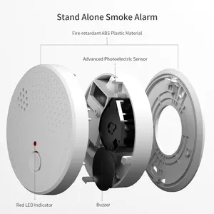 Standalone Smoke Detector Siren Alarm For Home Mini Size Ultra-thin Oem/odm En14604 Travel Sensitive Sensor