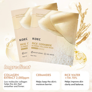 <span class=keywords><strong>Mascarilla</strong></span> Facial de Colágeno con Ceramidas de <span class=keywords><strong>Arroz</strong></span> KOEC para Piel de Cristal Coreana, <span class=keywords><strong>Mascarilla</strong></span> Hidratante de Hidrogel Reafirmante y Antienvejecimiento para el Cuidado de la Piel - Product Image 3