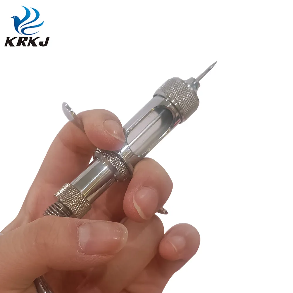 CETTIA KD132 durable brass metal material treating chick fowl pox vaccine automatic injector syringe 2ml with needle