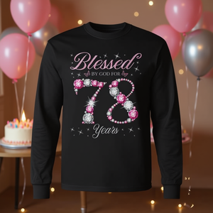 Camiseta de manga larga Blessed By God For 78 Years para fiesta de cumpleaños número 78 - Product Image 3