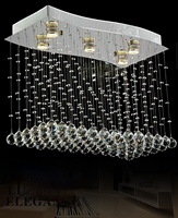 Lustre en cristal pour escalier K9 de grande taille moderne et rectangulaire pour hôtel de luxe Banquet Villa