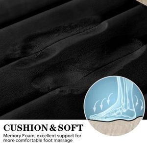 Tapis de salle de bain en mousse à mémoire de forme, doux et absorbant, en polyester noir, avec coussinets, kit 17x24/20x32 en forme de U, tapis de bain antidérapants 20x24 pour vasque - Product Image 3