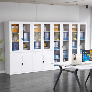 Thiết kế công nghiệp hiện đại thép tủ văn phòng Tủ lưu trữ kim loại mới với 2 cửa kính phẳng cho phòng tập thể dục hội thảo hoặc sử dụng trường học - Product Image 6