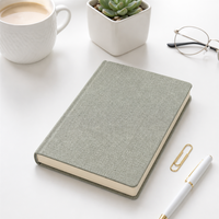 Carnet à couverture rigide en tissu de lin avec logo personnalisé, vente en gros, A5, OEM, couverture en tissu naturel tissé, journal écologique, planificateur