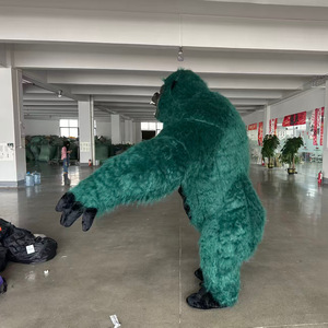Costumi Gonfiabili da Mascotte Gorilla 2/2.6/3m Verde Scuro, Abiti per Cosplay Gorilla per Eventi, Pelliccia Lunga per Noleggio - Product Image 2