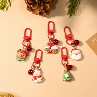 Porte-clés en résine Sododo Père Noël, pendentif mignon Bonhomme en pain d'épices, Elfe, Bonhomme de neige, ornements pour sacs d'école avec finition peinture effet cuisson, pour cadeau de Noël