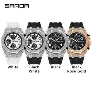 Reloj de Cuarzo para Hombre Sanda 7026, 6 Agujas, Calendario, Luminoso, Resistente al Agua, con Diamantes, Estilo Casual y de Negocios - Product Image 2