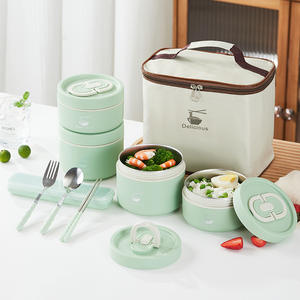 Boîte à lunch portable à double paroi pour enfants, en acier inoxydable 304, avec compartiment à soupe – Nouveauté très demandée - Product Image 2
