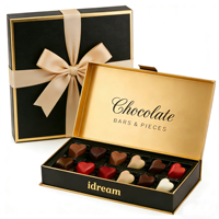 Boîtes cadeaux de luxe en papier couché personnalisées pour baklavas, dattes et chocolats, avec gaufrage et doublure en éponge, fermeture magnétique