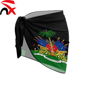 Copricostume di Alta Qualità con Bandiera di Haiti, Gonna <span class=keywords><strong>da</strong></span> Spiaggia per Bikini e Costumi <span class=keywords><strong>da</strong></span> Bagno <span class=keywords><strong>da</strong></span> Donna - Product Image 3