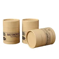 Emballage personnalisé en tube de papier kraft biodégradable de qualité alimentaire, boîte cylindrique en carton recyclable pour le thé