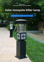 Piège à insectes solaire LED professionnel B2B, IP33, extérieur, 800 mm de hauteur, 5 faces multidirectionnelles, rechargeable, 4500 mAh, anti-moustiques
