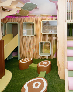 Équipement de terrain de jeu intérieur sur <span class=keywords><strong>le</strong></span> thème de la forêt, équipement de jeu souple en bois, aire de jeux souple commerciale personnalisée pour les garderies - Product Image 2