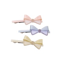 Nouvelles barrettes à cheveux en acétate avec nœud et strass, style doux et frais, élégantes, couleur unie, pinces à cheveux pour femmes