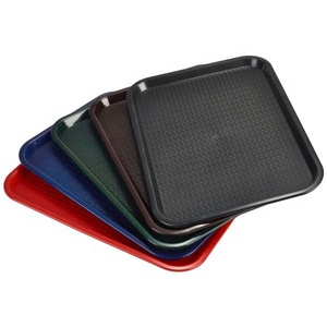 Heavybao Different Color Non-slip Rectangular Plastic Fast Food <strong>Snacks</strong> Serving <strong>Trays</strong> for Restaurant - Product Image 2