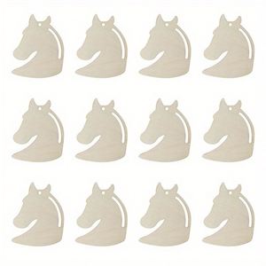 Nouveauté : Kit de Bricolage en Bois (12 pièces) Cheval et Licorne Personnalisables pour Pendentif – Cadeau Amusant de Noël - Product Image 3
