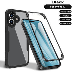 Femmes Hommes <span class=keywords><strong>360</strong></span> Étui de protection double couche pour iPhone 17 Pro <span class=keywords><strong>Max</strong></span> Transparent TPU Full Cover pour iPhone 17 - Product Image 2