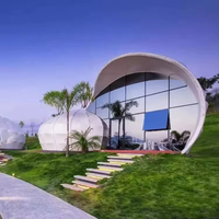 Maison de villégiature de luxe hôtel glamping tente coquillage tente d'escargot extérieure pour camping maisons préfabriquées séjour confortable