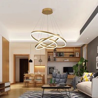Lustre LED moderne JACKSUN avec télécommande, plafonnier haut à montage circulaire pour le salon et la salle à manger