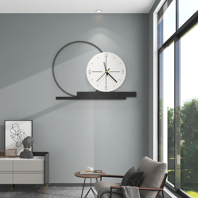 Modern Minimalist Mute Wall Clock Round Living Room Light Luxury Fashion Wall Clock 3d Creative Decoration