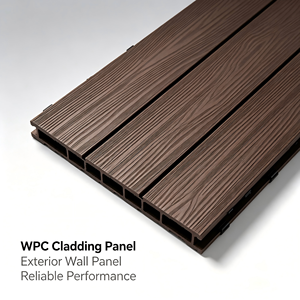 Panneau mural WPC, grain de bois, composite solide, surface imperméable, couleur personnalisée, revêtement intérieur et extérieur - Product Image 6