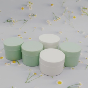 Tarro Redondo Multicapacidad para Cosméticos, Color Verde Claro y Blanco, para Crema Corporal, Crema para Ojos y Producción de Cosméticos Artesanales - Product Image 5
