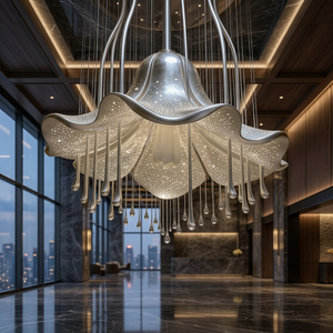 Modern Metal <b>Chandelier</b> Crystal Beaded Pendant Light Ceiling Decoration for Wedding Hotel Ballroom - Product Image 2