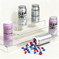 Bouteille en aluminium à large ouverture étanche vide personnalisée 100 ml 250 ml 400 ml avec bouchons à vis à anneau de traction sécurisé pour capsules de pilules