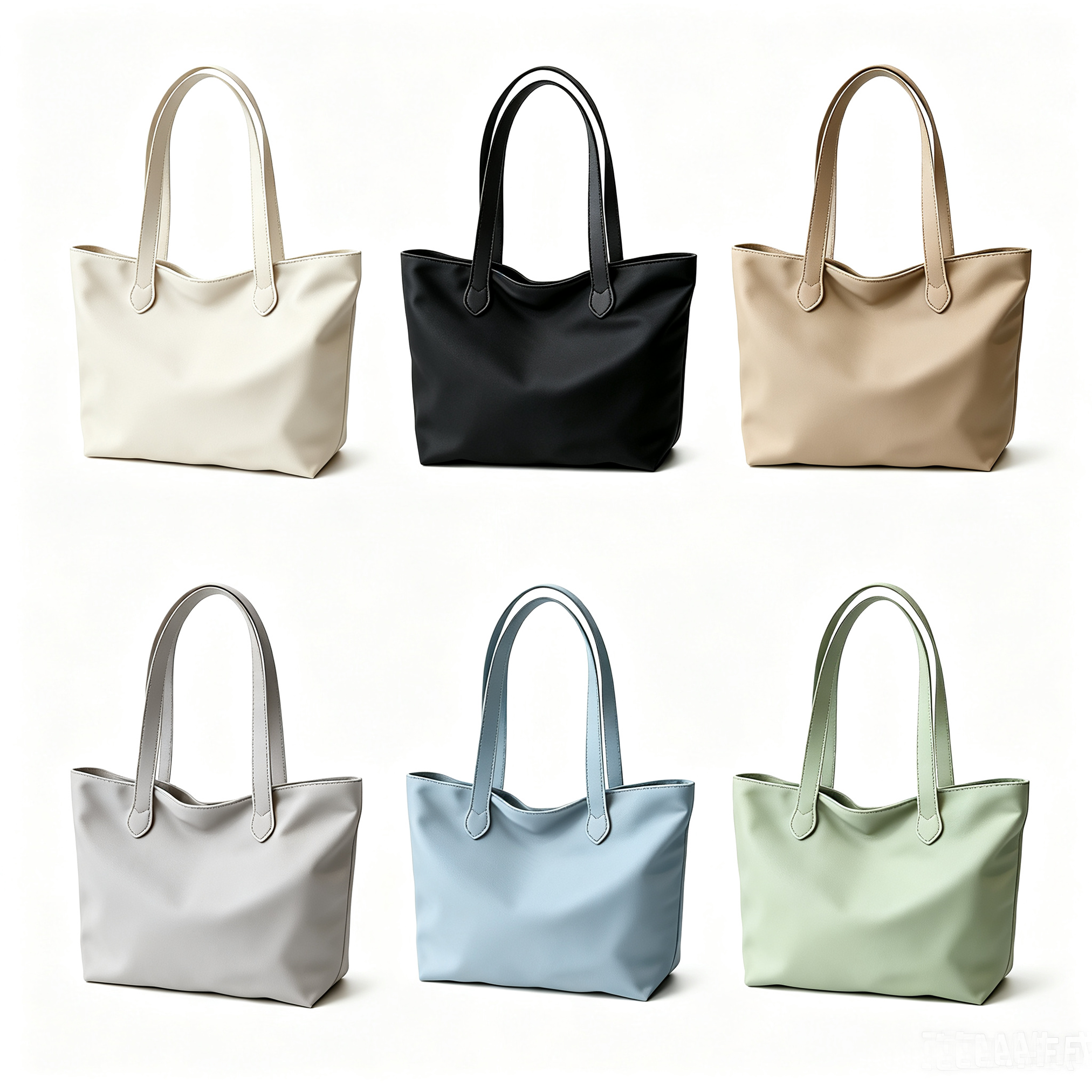 Solid Color Nylon Single Zip Tote