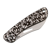 Couteau de poche tactique EDC pliable MecArmy EK3R en acier inoxydable, lame de précision mini, argent, acier Sandvik 12C27, antidérapant