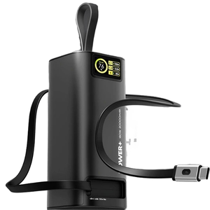 พาวเวอร์แบงค์แบบสายหดได้ 20000 มิลลิแอมป์ชั่วโมง วัสดุ PVC ชาร์จ USB-C สำหรับโทรศัพท์และแล็ปท็อป 130W PD 65W เหมาะสำหรับการเดินป่า - Product Image 1