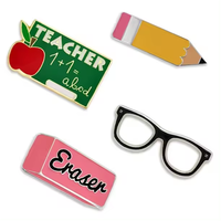 Vente en gros d'épinglette souvenir de jour de l'enseignant de fabricant de forme personnalisée