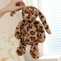 Peluche douce lapin imprimé léopard à longues oreilles, jouet en peluche pour décoration intérieure, cadeaux de fêtes, vente en gros