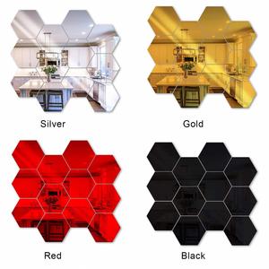 Creative Multi-color Diy 3d Geometric Hexagon Mirror <b>Sticker</b> Mirror <b>Sheet</b> Decals Decorative Wall <b>Sticker</b> Background Decor - Product Image 6