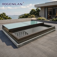 Fenêtre de toit coulissante Rogenilan minimaliste en aluminium coupe-vent avec double vitrage extérieur trempé