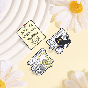 Pin de Esmalte Motivacional 'Un Mal Día No Borra <span class=keywords><strong>Mi</strong></span> Progreso' con Gato Español '<span class=keywords><strong>Yo</strong></span> Sé Que Puedo Ser Una Leona', Broche, Pin para Bolso, Joyería, Regalo - Product Image 3