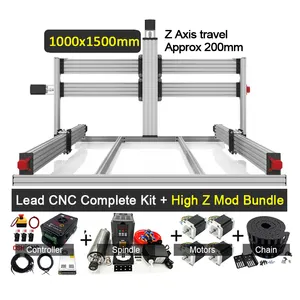 CNC 전체 키트 1000x1500mm + 높은 Z Mod 번들 4 축 나무 라우터 3D 나무 조각 CNC 라우터 업그레이드 리드 나사