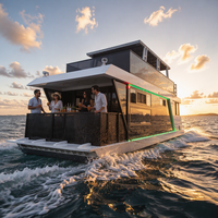Bateau-maison de luxe de 38 pieds avec cabine privée, pont de divertissement, cuisine, salle de bain, homologué CE européen