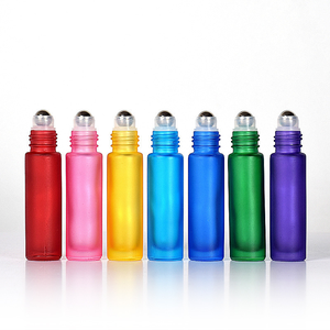 Botellas de Perfume de Vidrio Esmerilado de Color Eric, Botellas de Rodillo de Acero Inoxidable Vacías de 10 ml para Aceites Esenciales - Product Image 2