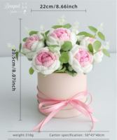 Nouvelle fleur artificielle en crochet faite à la main, marguerite tissée en pot, cadeau pour Noël, Thanksgiving, mariage, Saint-Valentin, fête des Mères
