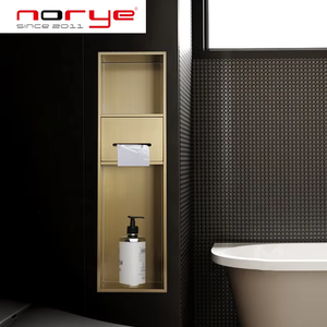 <span class=keywords><strong>Niche</strong></span> de <span class=keywords><strong>douche</strong></span> murale gain de place en acier inoxydable 304 finition satinée Norye avec distributeur de papier toilette pour hôtels - Product Image 2